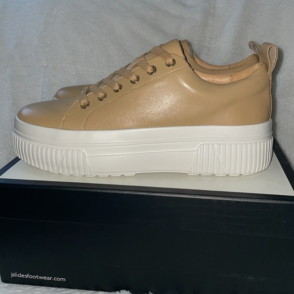 NWT J/SLIDES WEST Nude Leather Sneaker - Picture 11 of 15